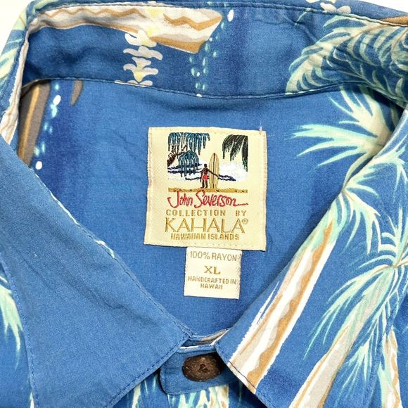 Kahala Hawaiian Shirt John Severson Mens Size XL Button Shirt Short Sleeve Rayon - Picture 3 of 11